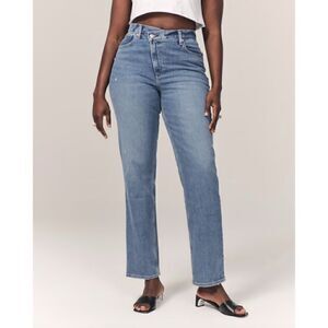 NWT Abercrombie 90s Straight Ultra High Rise Curve Love Jeans sz 24/00